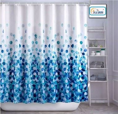 Blue Fabric Shower Curtain