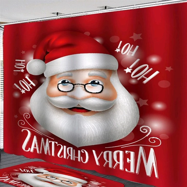 Christmas Style Shower Curtain Digital Print Polyester Shower Curtain