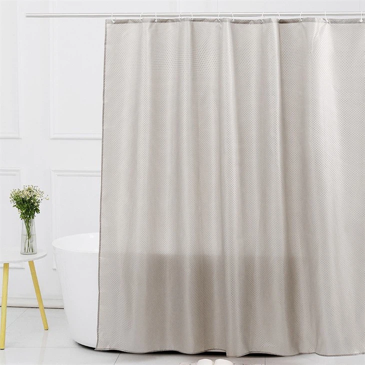 Diamond Polyester Shower Curtain - Waterproof Bath Curtain With 12 Hooks