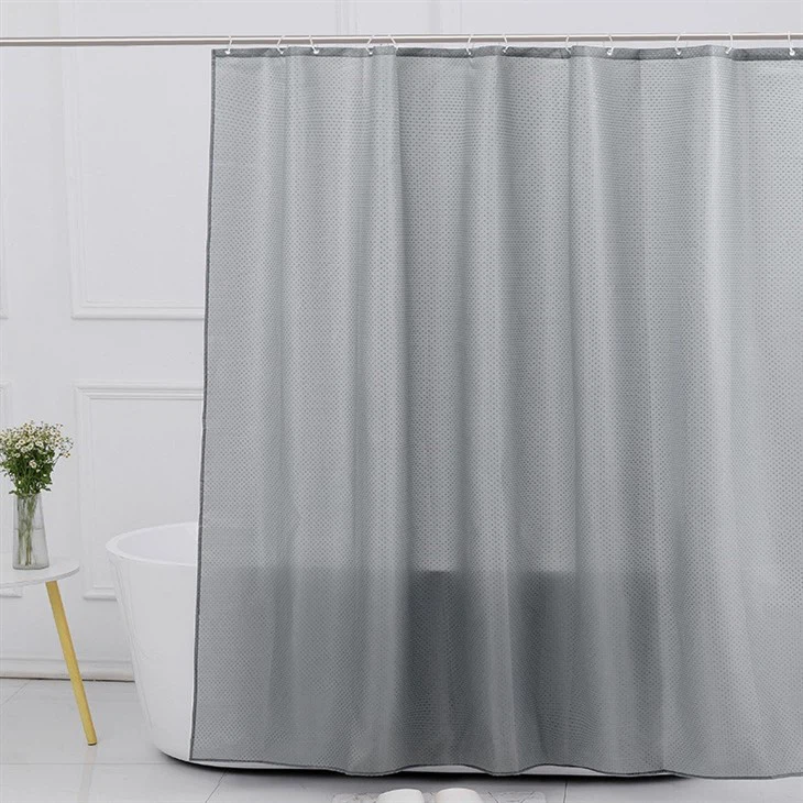 Diamond Polyester Shower Curtain - Waterproof Bath Curtain With 12 Hooks
