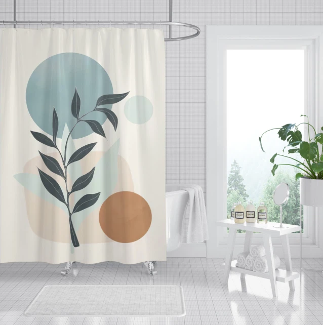 Foldable Polyester Shower Curtain high quality