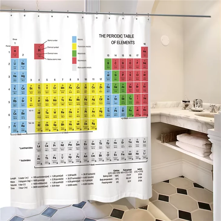 Periodic Table Shower Curtains Funky Unique Cool