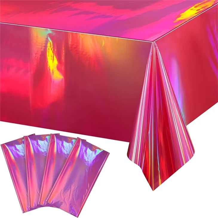 PE Disposable Laser Tablecloth Wedding Decor
