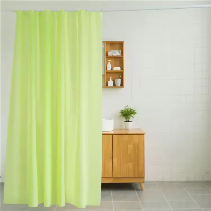 PEVA Bathroom Shower Curtain Waterproof With Magnet Pure Plain Color Shower Curtain Liner